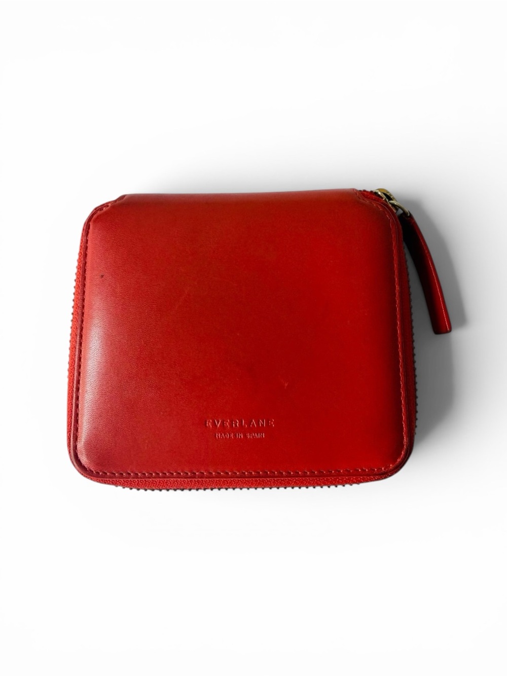 ★ Everlane Fashion Forward Limited Edition Square Zip Casual Leather Wallet Red★